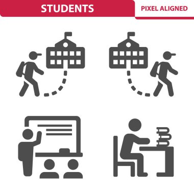 Öğrenci Simgeleri - EPS 10 vektör simgesi belirlendi