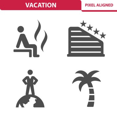 Tatil Simgeleri - EPS 10 vektör simgesi belirlendi