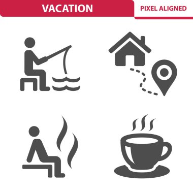 Tatil Simgeleri - EPS 10 vektör simgesi belirlendi