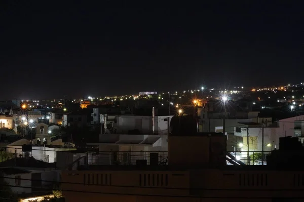 Night View Town Crete — ストック写真