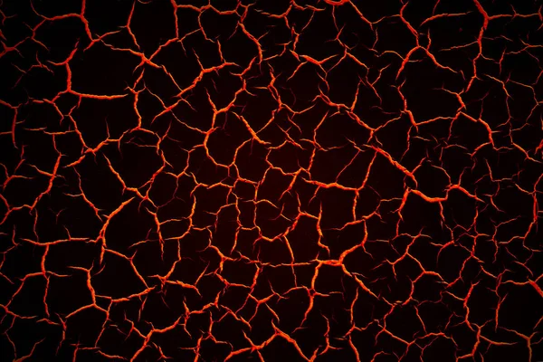 表面のクラック テクスチャ テクスチャのための熱い溶岩クラックの背景 — ストック写真