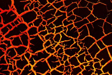 Yüzeyin çatlak dokusu. Doku için sıcak lav çatlağı arkaplanı 