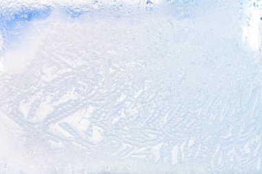 Pencere camındaki buz dokusu 