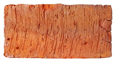 Beyaz bir arka plan üzerinde seramik tuğla yakın çekim yapı