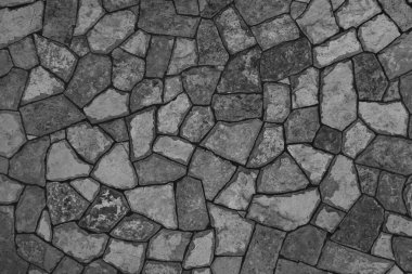 Eski taş duvar dokusu, koyu doğal fayanslar.