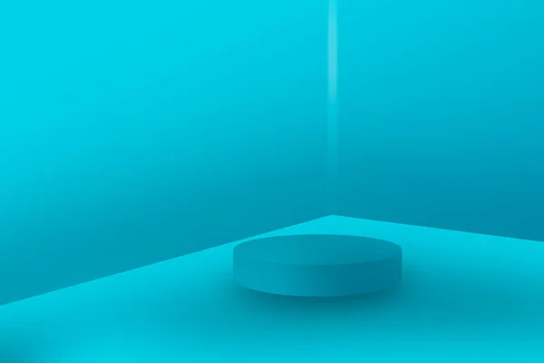 Mavi arka planlı mavi 3d podyum
