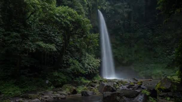 Hermosa Bali Nungnung Cascada River Forest Time Lapse — Vídeos de Stock