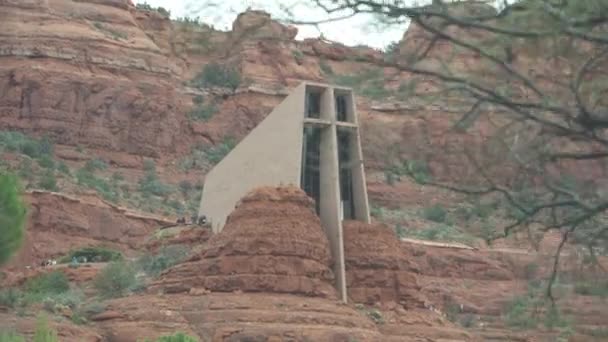 Sedona Arizona Circa 2021 Capela Santa Cruz Arquitetura Igreja Católica — Vídeo de Stock