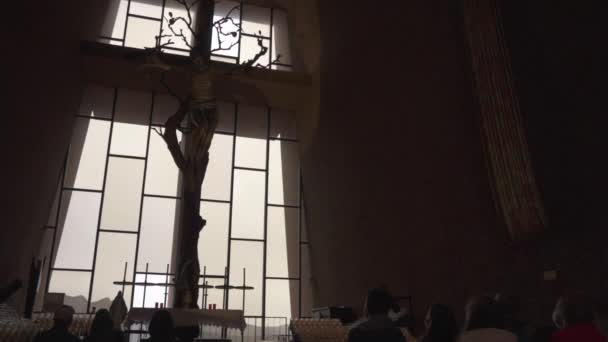 Sedona Arizona Circa 2021 Kapelle Des Heiligen Kreuzes Katholische Kirchenarchitektur — Stockvideo