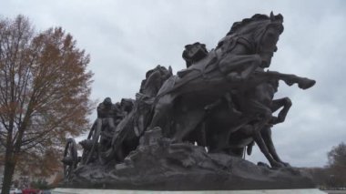 Washington DC, ABD - Capitol Hill 'de ABD Grant Heykeli İç Savaş Anıtı Süvari Görevi