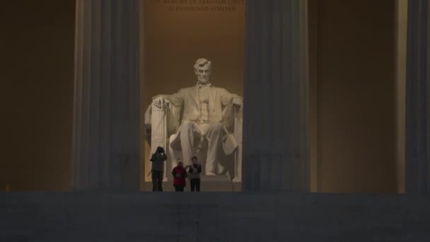 Washington Usa Abraham Lincoln Memorial Building Statue — Stockvideo