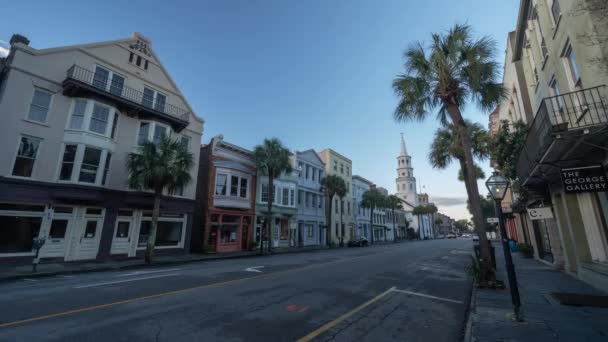 Charleston Carolina Del Sud Stati Uniti Time Lapse Broad Street — Video Stock