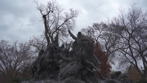 Waszyngton Usa Opłata Kawalerii Ulisses Grant Statua Wojny Secesyjnej Memorial — Wideo stockowe