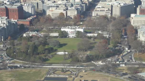 Washington Usa White House President Building Seen Aerial — стоковое видео
