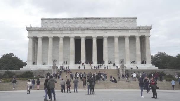 Washington Abraham Lincoln Memorial Building Statue — Vídeos de Stock