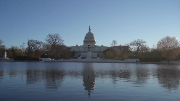 Washington Edificio Del Capitolio Los Estados Unidos Durante Temporada Navidad — Vídeos de Stock