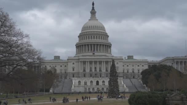 Washington Usa Budynek Kapitolu Stanów Zjednoczonych Czasie Świąt Bożego Narodzenia — Wideo stockowe