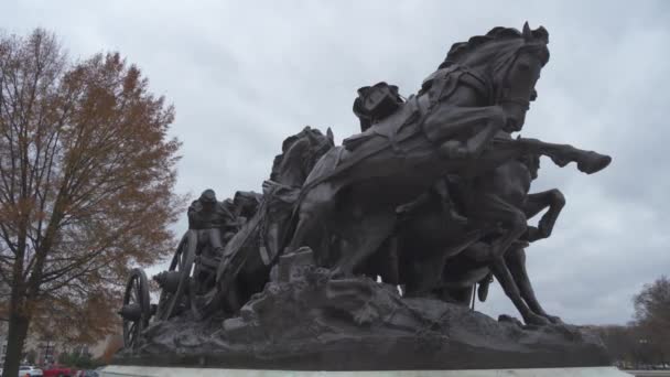 Washington Cargo Caballería Ulises Grant Estatua Monumento Guerra Civil Capitolio — Vídeos de Stock