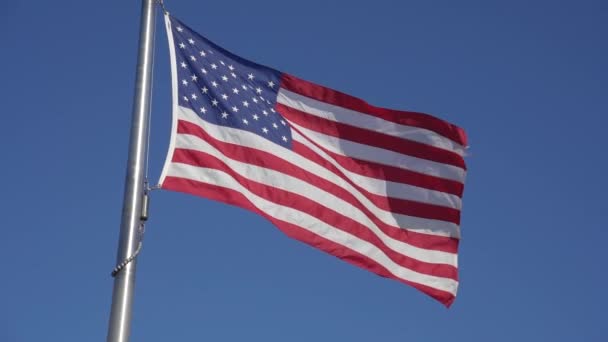 Flagi Flaga Stany Zjednoczone Ameryki Flutter Flap Slow Motion Clear — Wideo stockowe