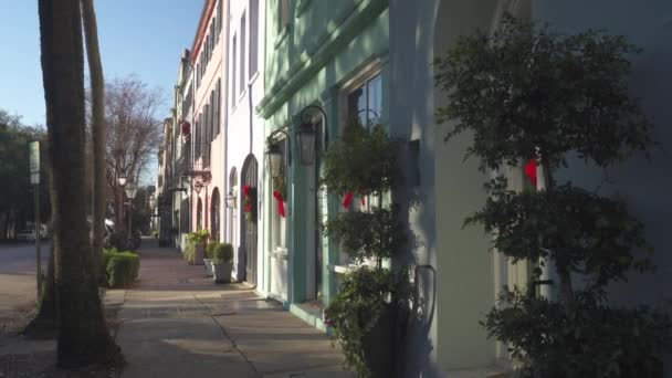 Charleston South Carolina Usa Rainbow Row Series Thirteen Colorful Historic – stockvideo