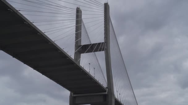 Καλώδιο Μνήμης Talmadge Έμεινε Στη Γέφυρα Cantilever Savannah Georgia Usa — Αρχείο Βίντεο