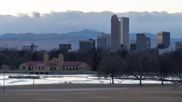 Denver Colorado Usa Time Lapse Sunset Skyline Downtown Seen City — Video