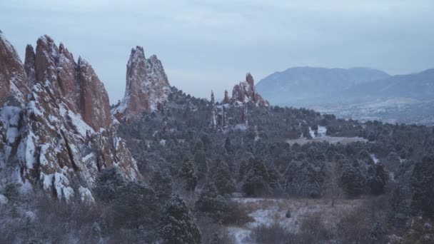 Colorado Springs Usa Garden Gods Covered Snow Ice Winter Storm — Video