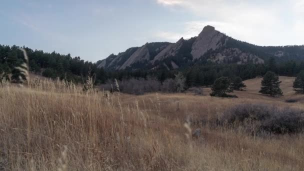 Flatirons Rock Formations Boulder Colorado Usa Time Lapse Sunset — Video Stock