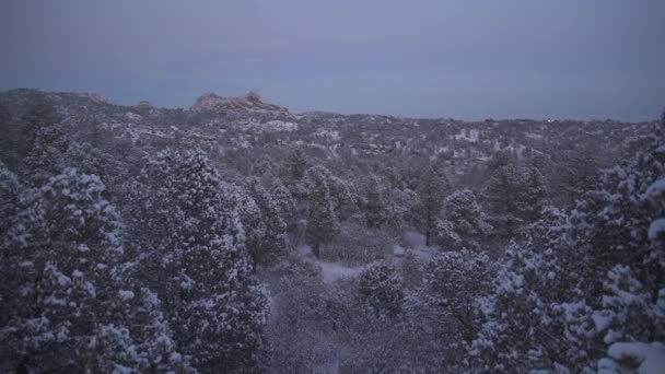 Colorado Springs Usa Garden Gods Covered Snow Ice Winter Storm — стоковое видео