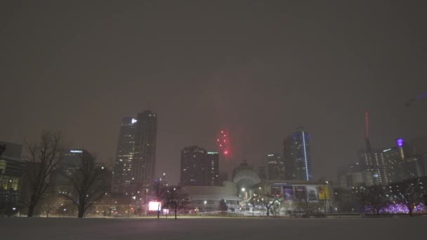 Denver Colorado Usa January 2022 New Year Eve Fireworks Winter — Videoclip de stoc
