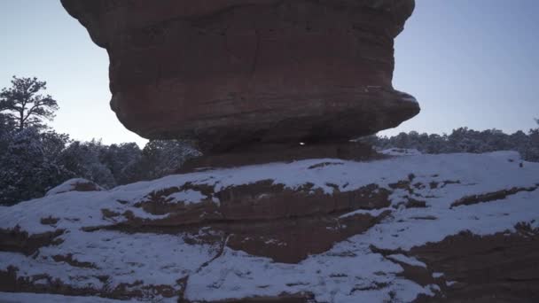 Colorado Springs Usa Garden Gods Covered Snow Ice Winter Storm — Stok video