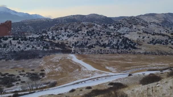 Colorado Springs Usa Garden Gods Covered Snow Ice Winter Storm — Video Stock