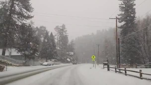 Colorado Usa Snow Storm Blizzard Covered Road Ice Winter Frozen — Vídeo de Stock