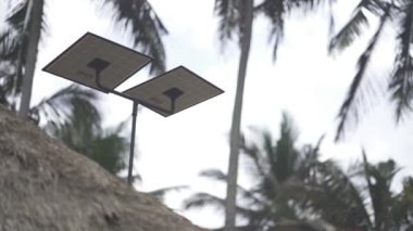 Solar Panels Technology Installed on Roof for Eco Living Villa Hotel Resort