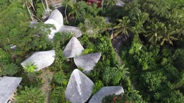 Bali Indonesien Flygfoto Green Bamboo Hotel Villa Resort Ulaman Eco — Stockvideo