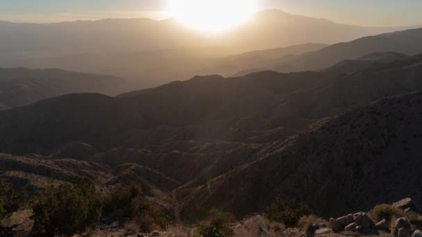 Time Lapse Zonsondergang Vanaf Keys View Panoramisch Uitzicht Coachella Valley — Stockvideo