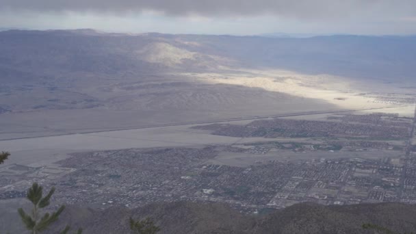 Kilátás San Jacinto Hegység Tetejéről Coachella Völgybe Desert Nature Landscape — Stock videók