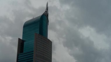 Jakarta, Endonezya - Şehrin Zaman Hızı Skyline Gökdelen Modern Binası