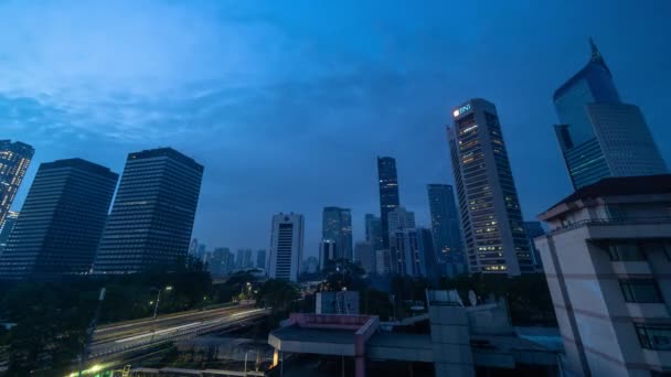 Jakarta Indonesia Time Lapse Cityscape Skyline Skyscraper Modern Building — Video Stock