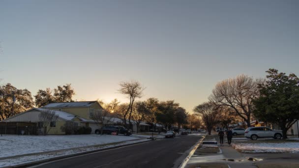 Richardson Dallas Texas Febrero 2022 Time Lapse Icy Road Street — Vídeo de stock