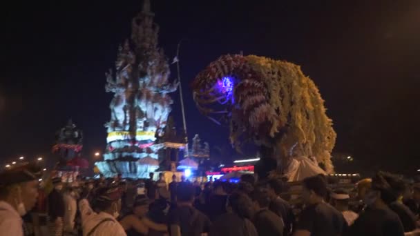 Μπαλί Ινδονησία Μαρτίου 2022 Hindu Balinese Ogoh Ogoh Parade Giant — Αρχείο Βίντεο