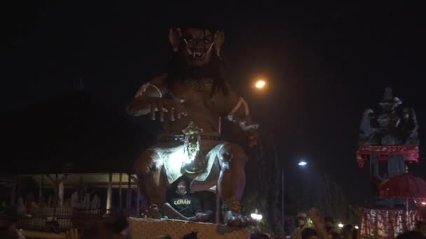 Bali Indonesia March 2022 Hindu Balinese Ogoh Ogoh Parade Giant — стокове відео