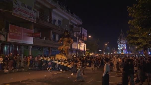 Bali Indonezja Marca 2022 Hinduski Balijski Ogoh Ogoh Parada Gigantyczny — Wideo stockowe