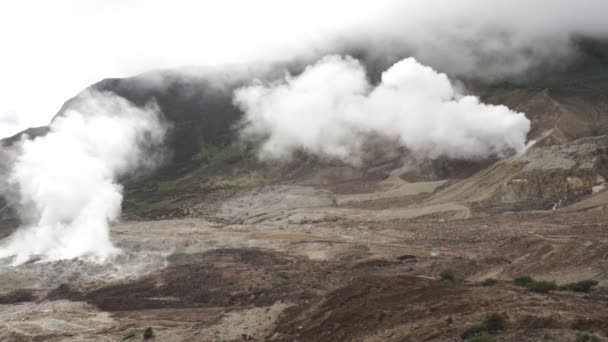 Volcán Monte Papandayan Garut Java Occidental Indonesia Cráter Activo Lava — Vídeos de Stock