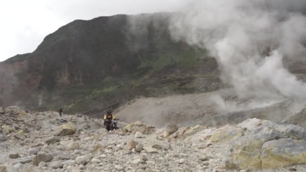 Mount Papandayan Vulkaan Garut West Java Indonesië Actieve Krater Lava — Stockvideo