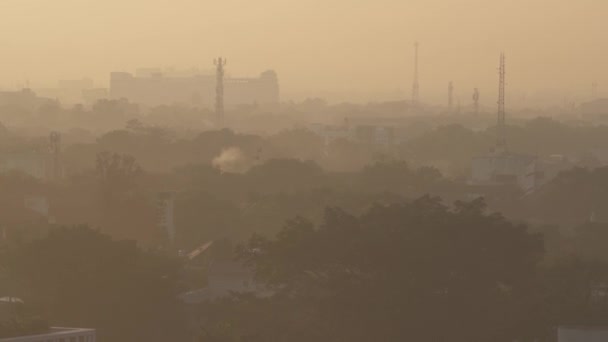 Bandung Västra Java Indonesien Stadsbild Skyline Buildings Morning Sunrise Haze — Stockvideo