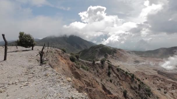 Vulcano Papandayan Garut Giava Occidentale Indonesia Cratere Attivo Lava Cenere — Video Stock