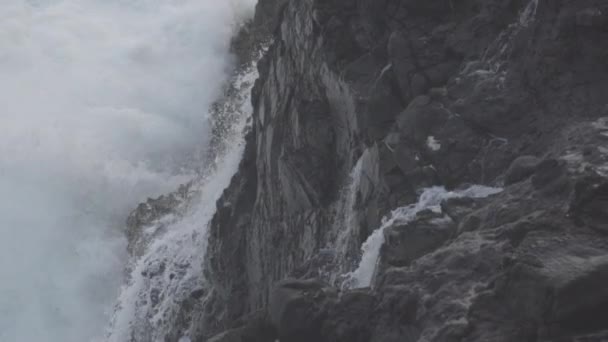 Pomalý Pohyb Zavřít Obří Big Waves Wave Ocean Beach Západní — Stock video