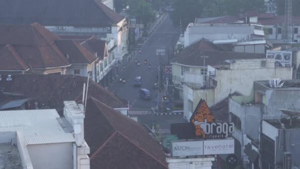 Bandung Java Occidental Indonesia Edificios Paisaje Urbano Skyline Morning Sunrise — Vídeo de stock