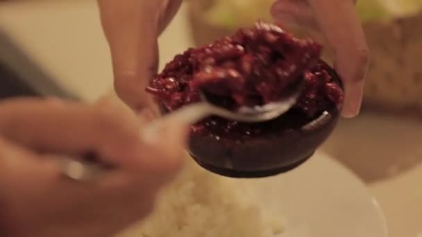 Гострий Індонезійський Самбль Chili Sauce Paste — стокове відео